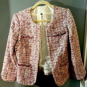 White House Black Market Pink Black and White Blazer